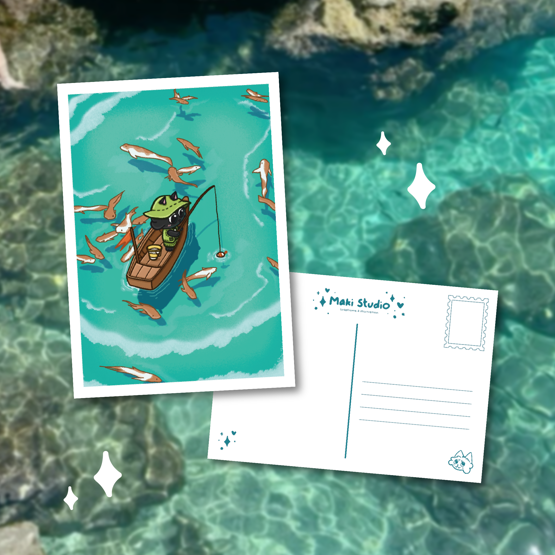 Le petit pêcheur - Carte postale